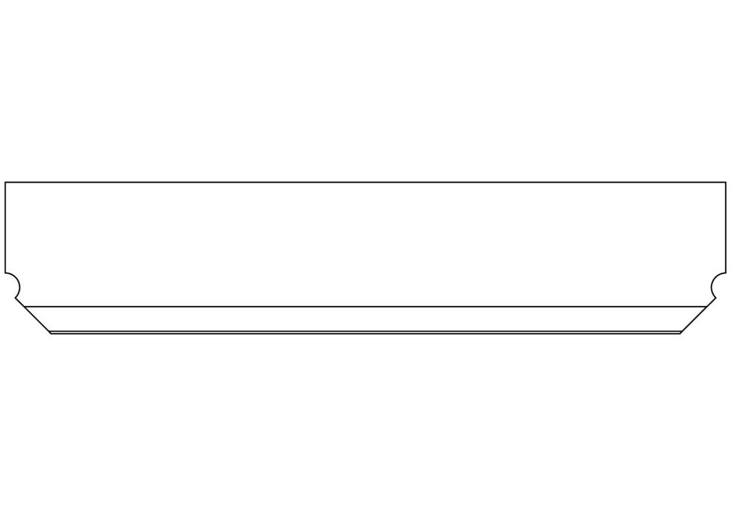 74.6 × 15.7 × 0.9 mm Staple Fiber Cutter Blade reference profile