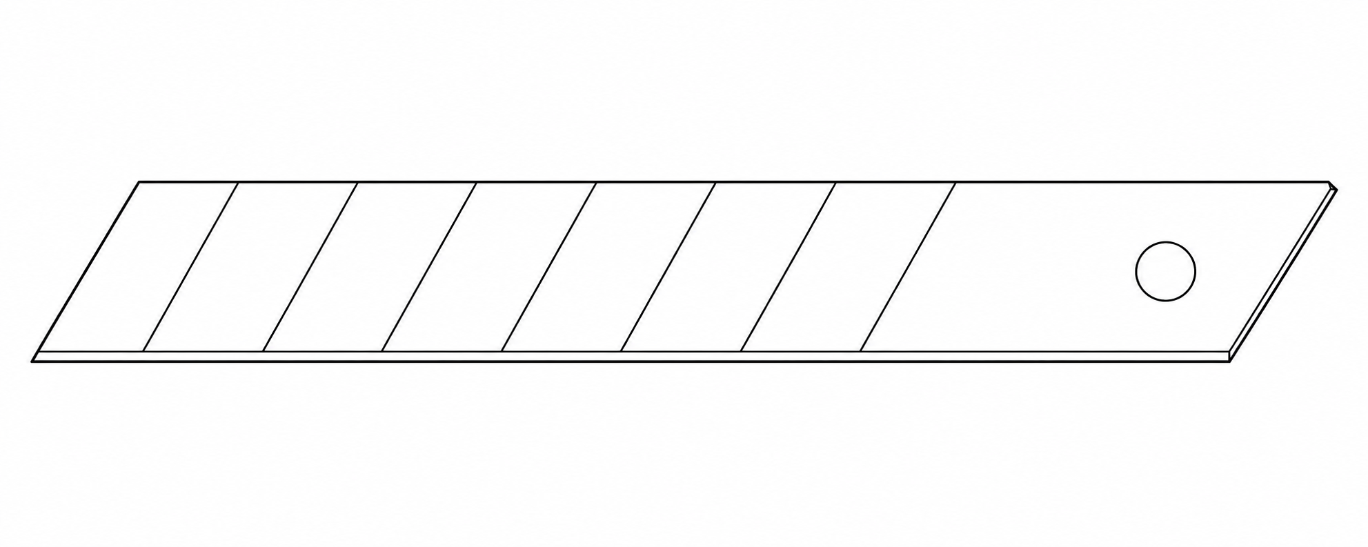 110 × 18 × 0.5 mm SK2 Segmented Snap-Off Blade technical line drawing